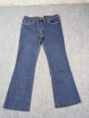 Vtg Baby Phat Fashions Silver Jeans Juniors 15 Blue Bootcut Flare Cat Embroider